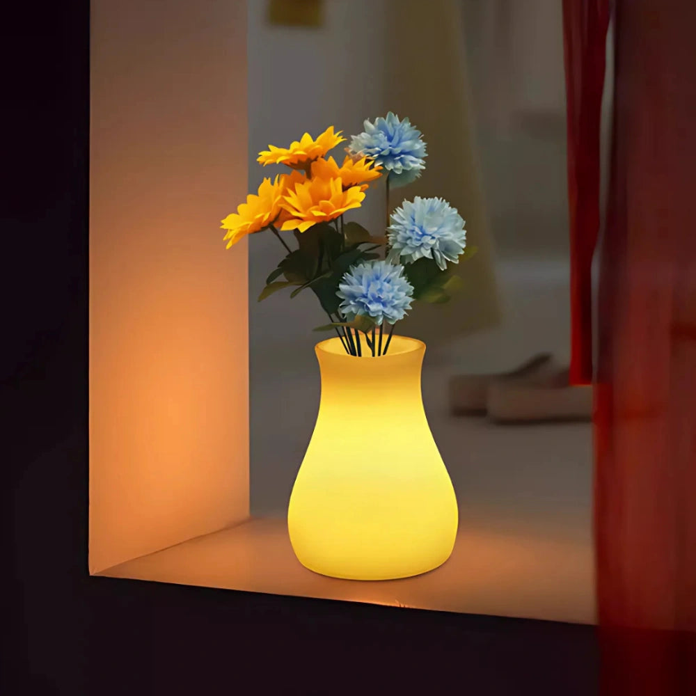 Avara – Vaso Scultoreo con Illuminazione Ricaricabile e Telecomando – Impermeabile per Interni ed Esterni, 16 Colori