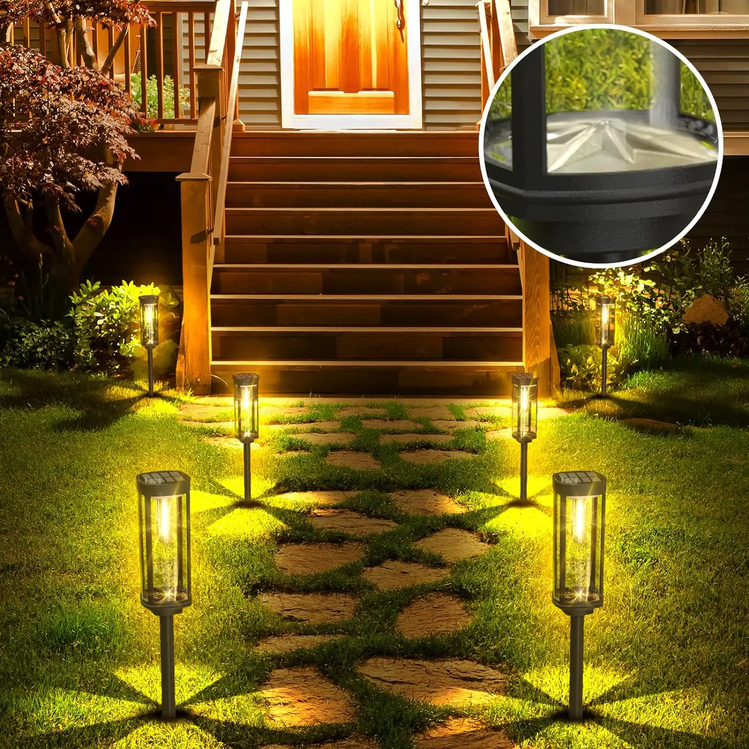 Lampada da giardino solare con luce LED calda – Design in alluminio resistente alle intemperie | Brehn