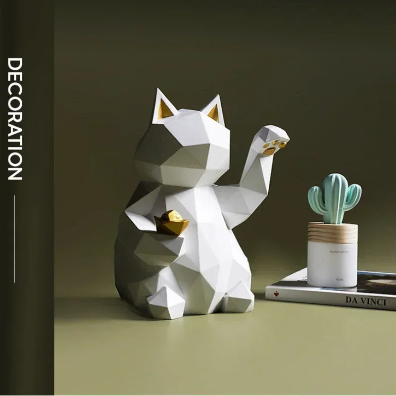 Vivolux | Minimalismo Nordico Geometria Gatto Fortunato Statue