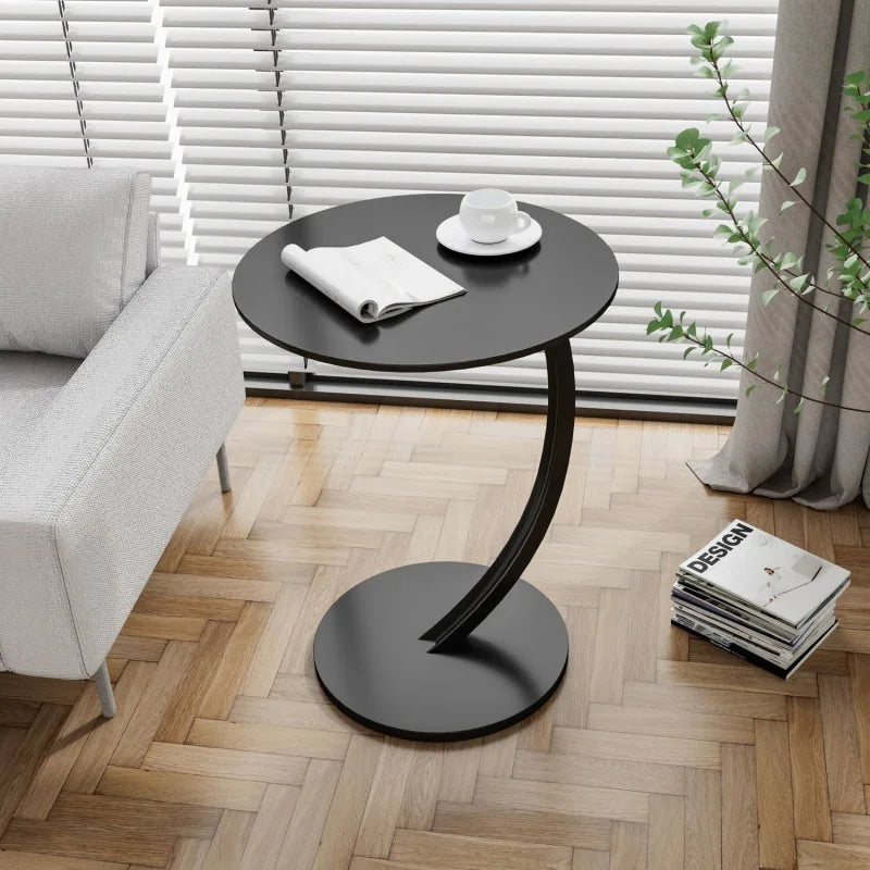 Tavolino Rotondo Compatto per Soggiorno e Camera da Letto con Struttura Stabile