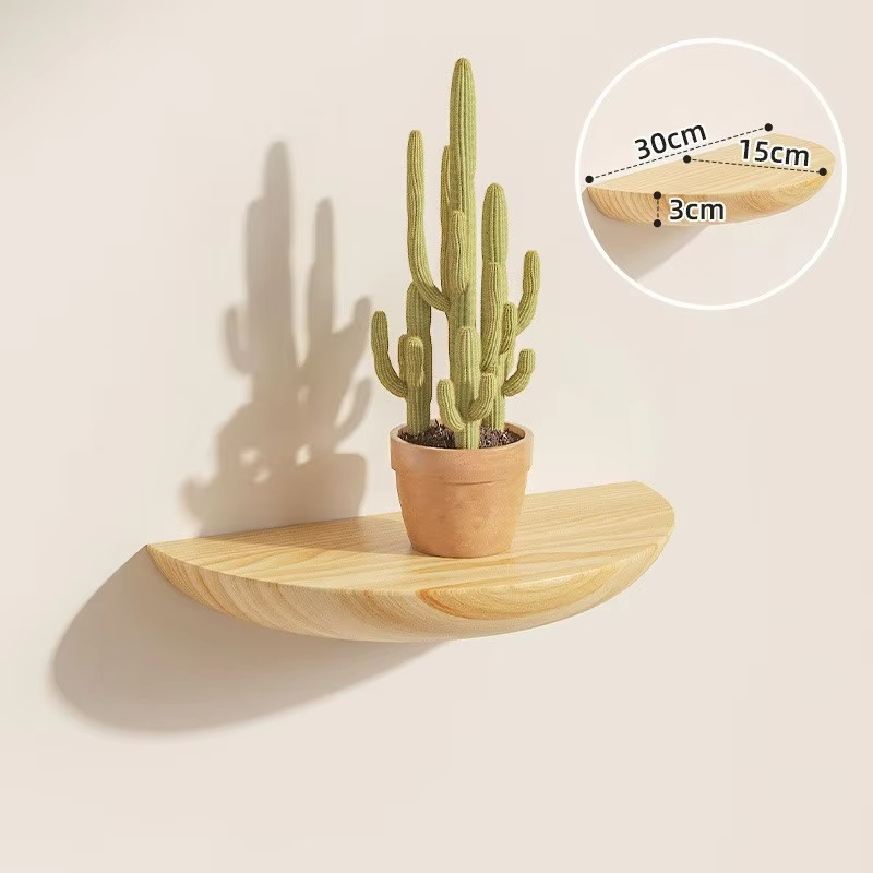 Mensola a Parete Semicerchio | Elegante e Salvaspazio | Legno Naturale