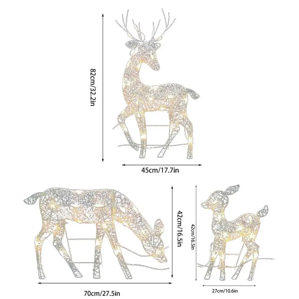 Decorazione Natalizia Renna Illuminata – Silhouette in Metallo per Esterni e Interni