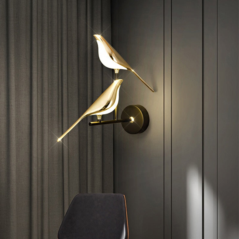 Lampada da Parete Moderna in Stile Nordico a Forma di Uccello