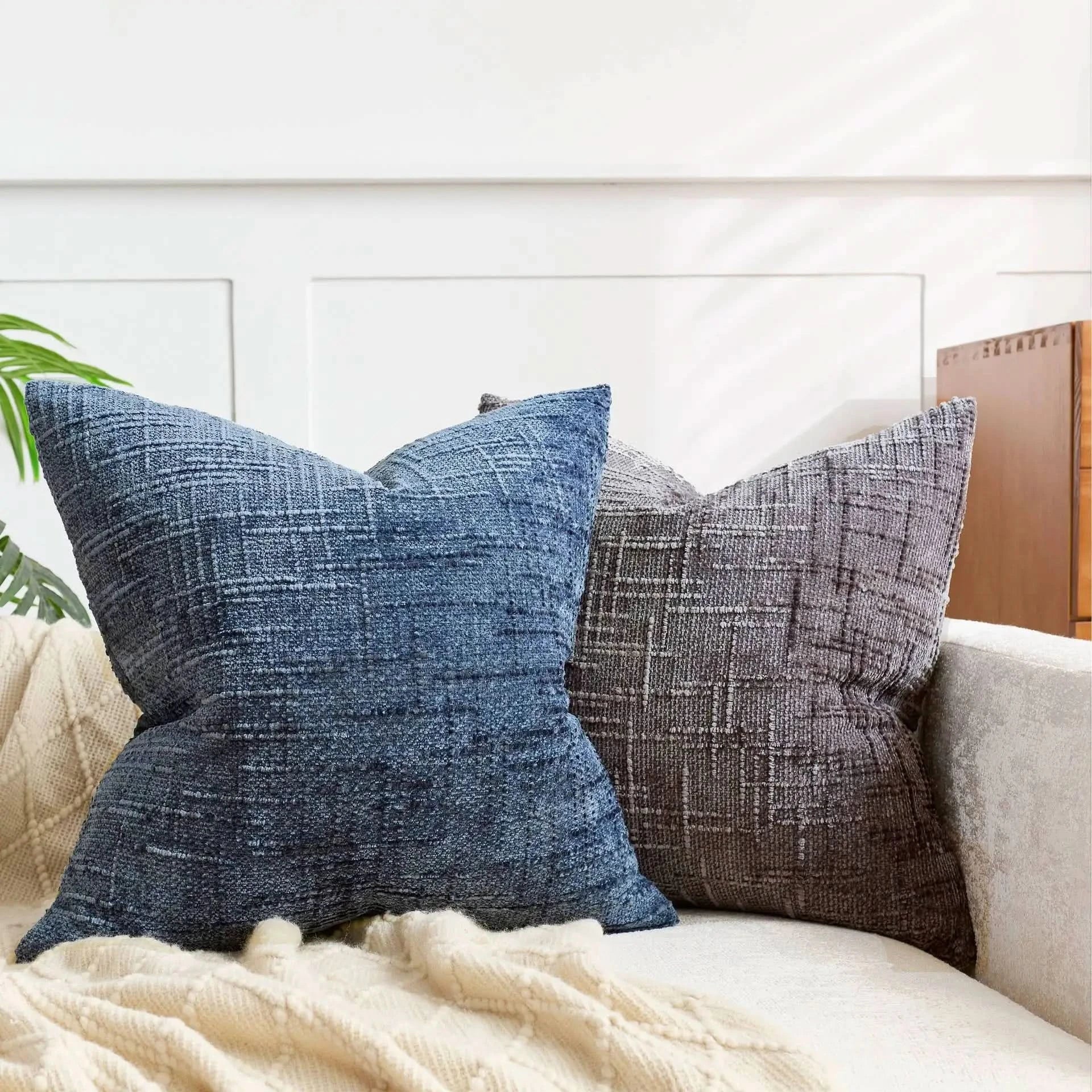 Copripiumino in Chenille Texture Bamboo Colore Solido