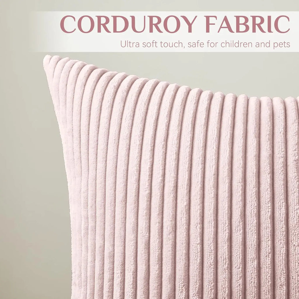 Elviron - Federa per Cuscino a Righe in Corduroy