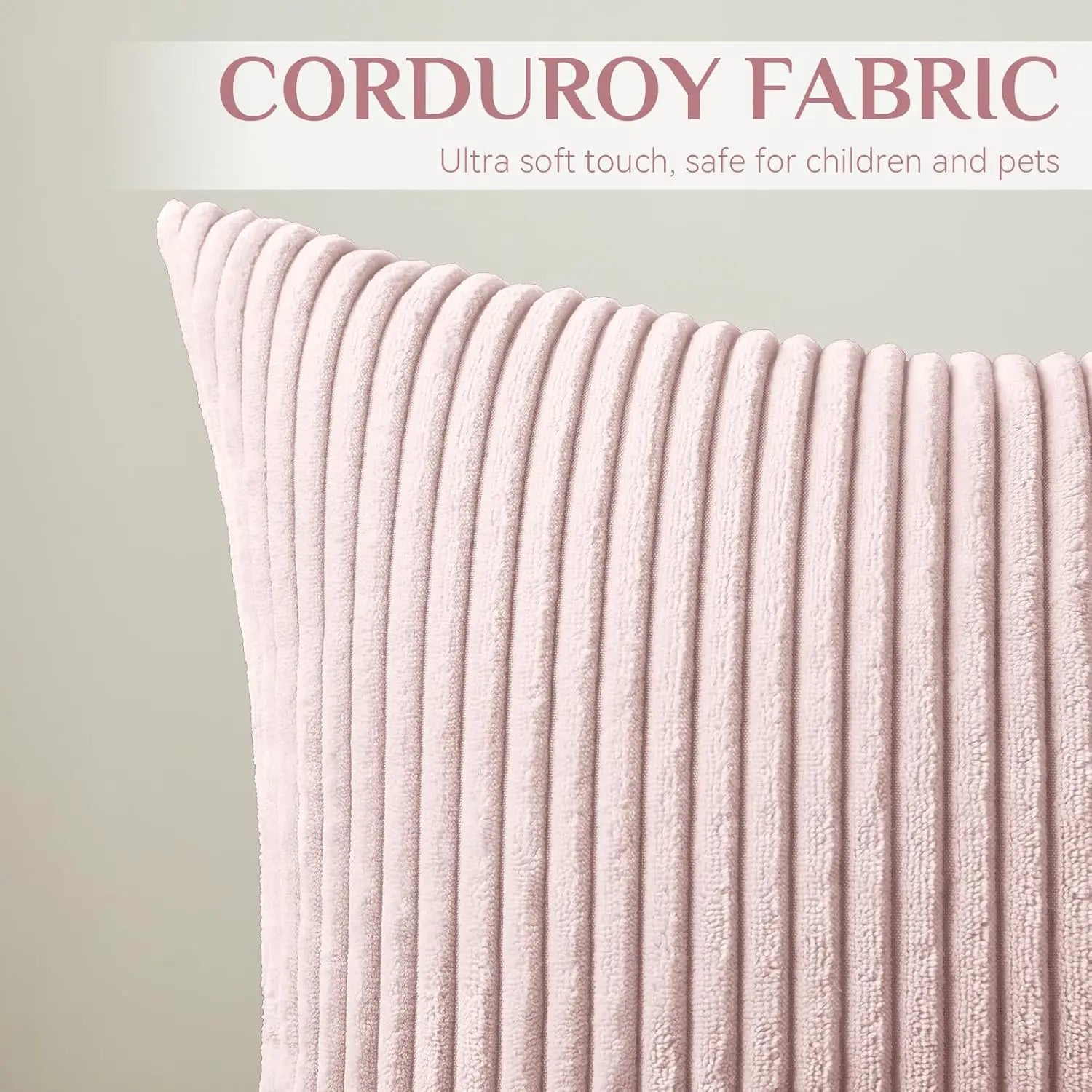 Elviron - Federa per Cuscino a Righe in Corduroy