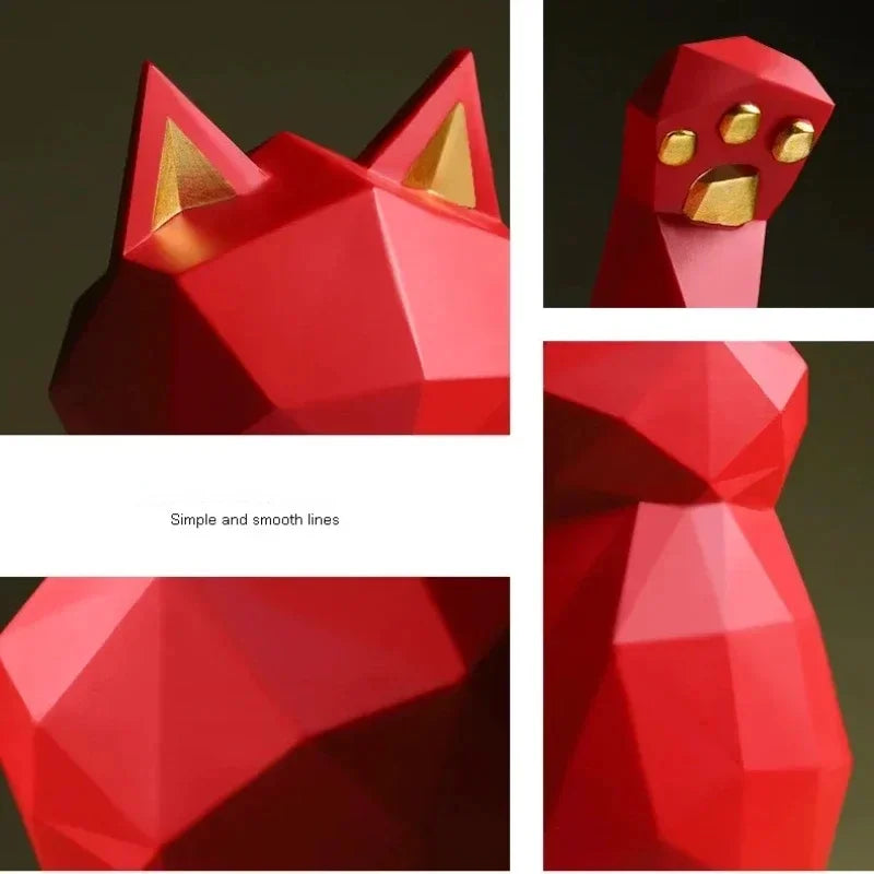 Vivolux | Minimalismo Nordico Geometria Gatto Fortunato Statue