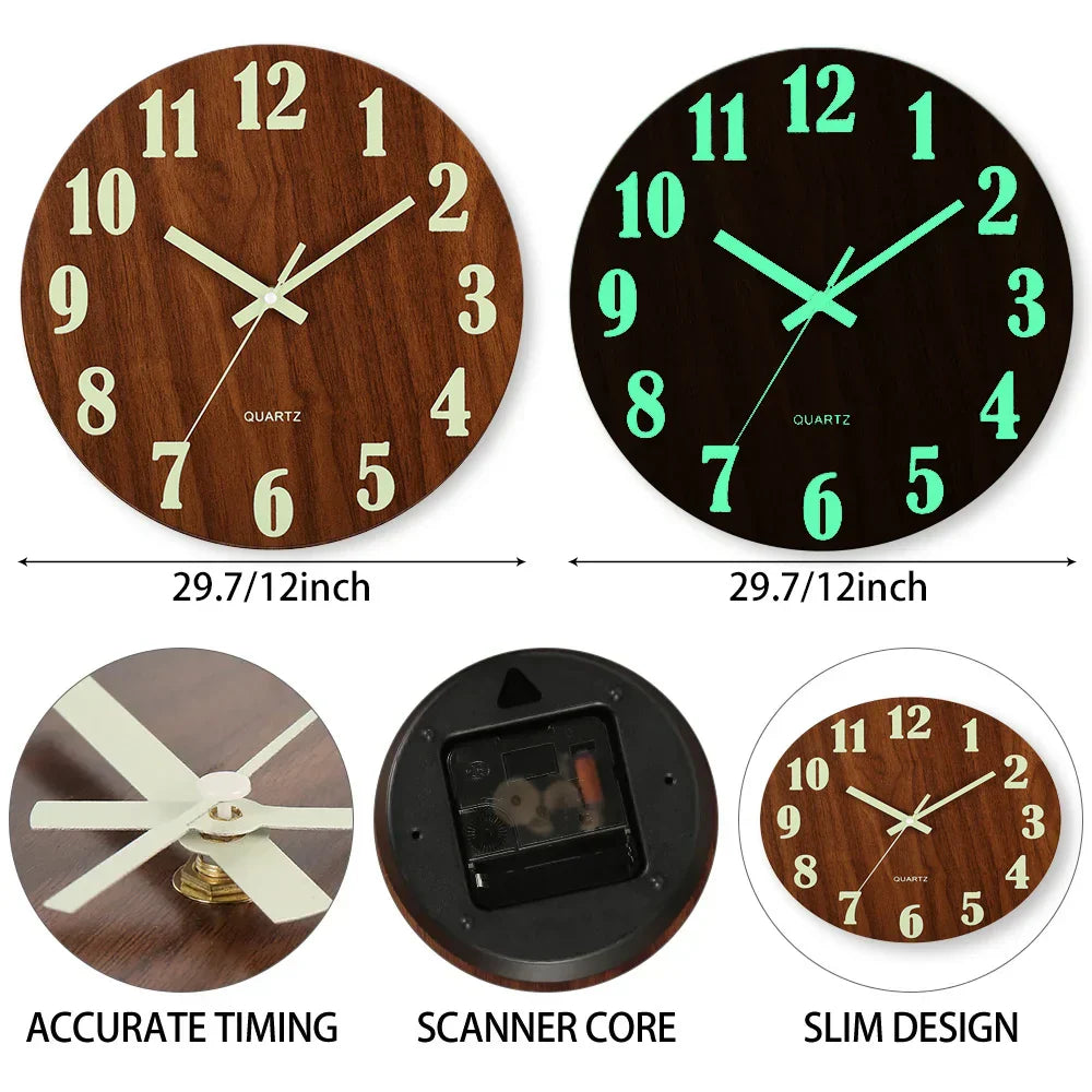 Orologio da Parete Glow-in-the-Dark - Elegante e Pratico