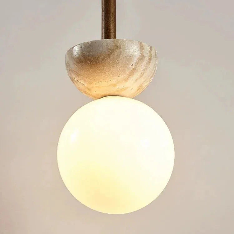 Lampada a sospensione Audrey in Travertino