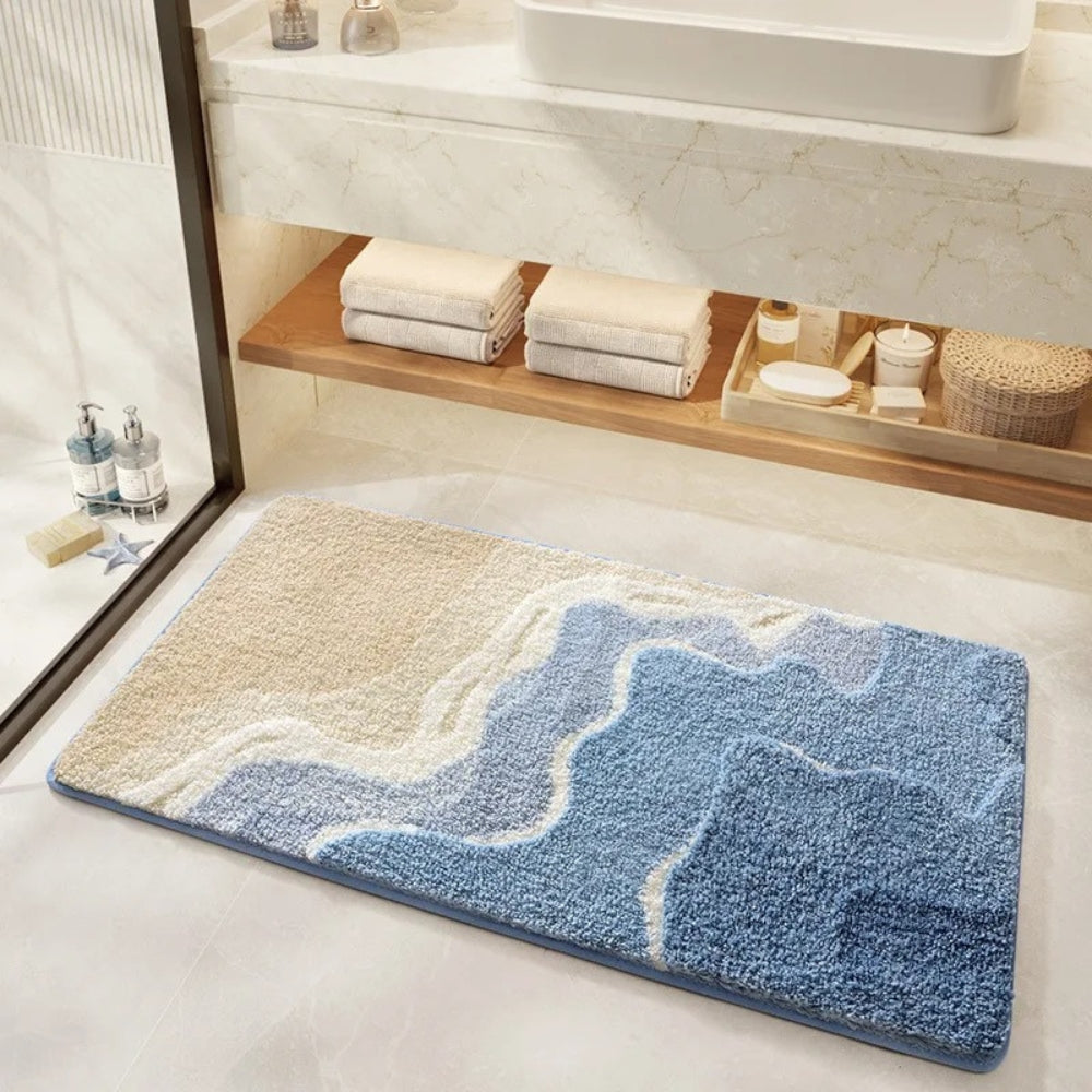 Tappetino da Bagno con Motivo Orme di Spiaggia