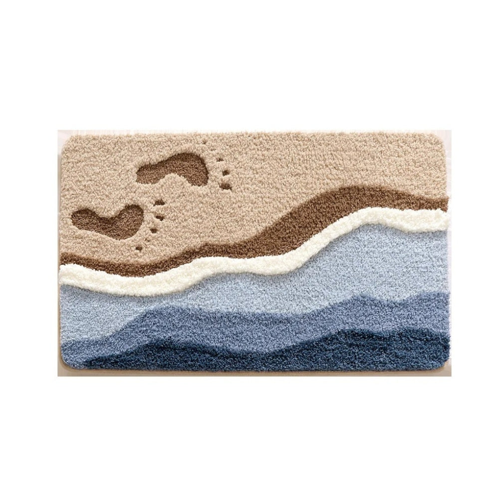 Tappetino da Bagno con Motivo Orme di Spiaggia