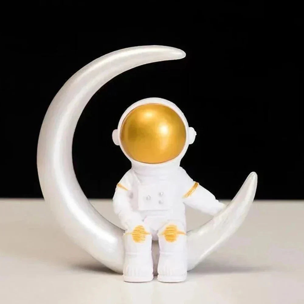 Statua Astronauta in Resina Scultura di Astronauta Giocattolo Educativo Decorazione da Scrivania Modello di Astronauta Regalo per Bambini
