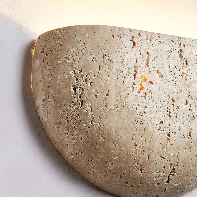 Lampada da Parete in Pietra – Luce LED Retro Wabi-Sabi