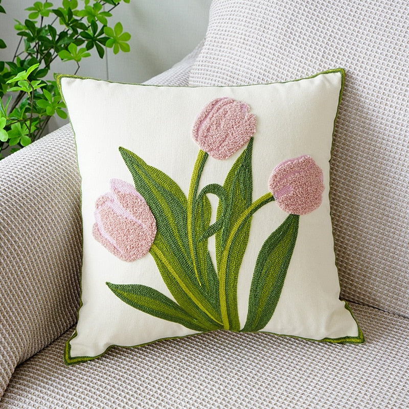 Copripiumino Ricamato con Tulipani