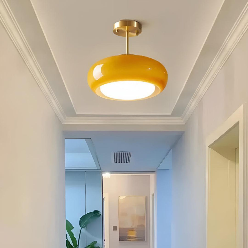 Lampade da soffitto semi-flush per casa con design moderno in vetro lucido