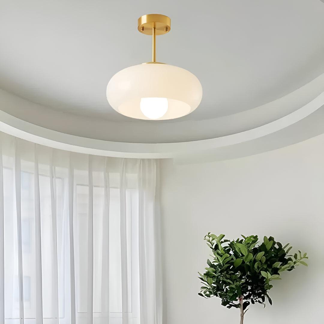 Lampade da soffitto semi-flush per casa con design moderno in vetro lucido