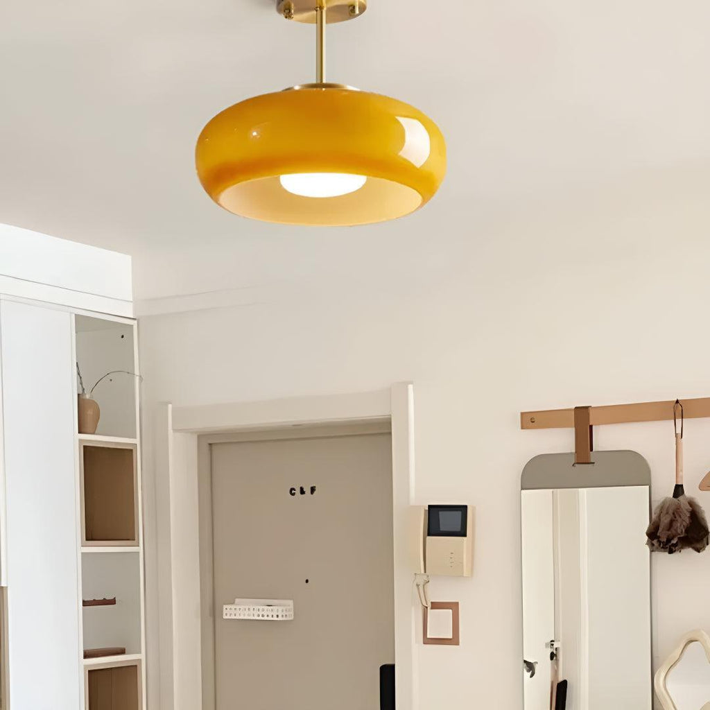 Lampade da soffitto semi-flush per casa con design moderno in vetro lucido