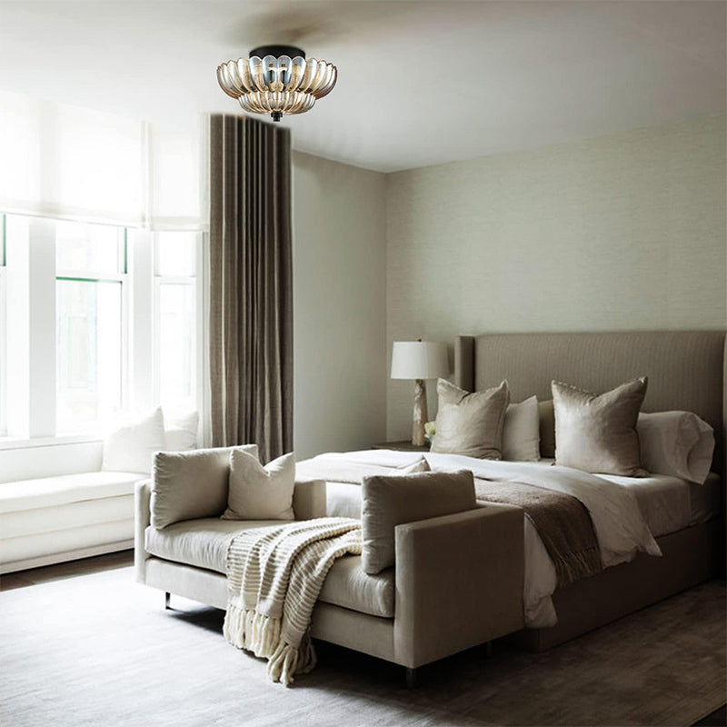 Amyra | Lampada da soffitto in vetro ambra vintage per soggiorno e camera da letto