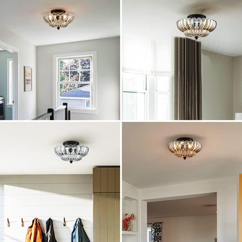 Amyra | Lampada da soffitto in vetro ambra vintage per soggiorno e camera da letto