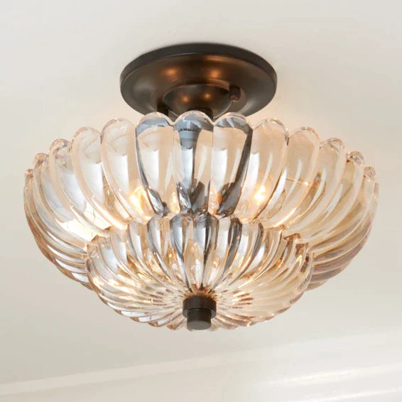 Amyra | Lampada da soffitto in vetro ambra vintage per soggiorno e camera da letto