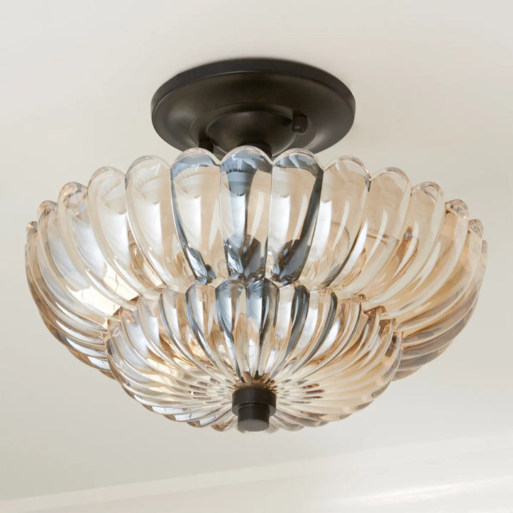 Amyra | Lampada da soffitto in vetro ambra vintage per soggiorno e camera da letto