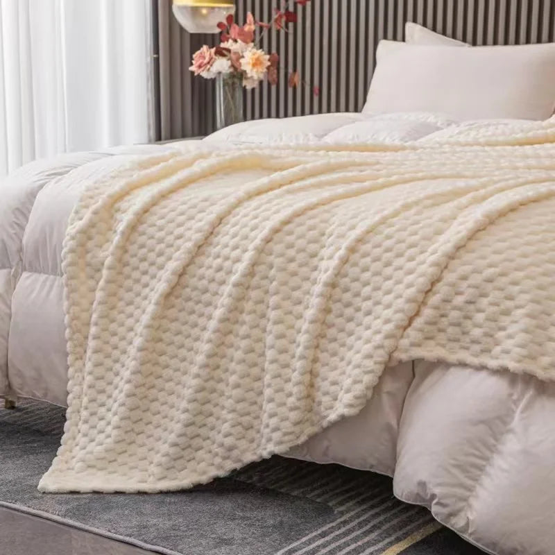 Caelidra - Coperta in Velluto a Quadri Calda e Confortevole per Divano e Letto