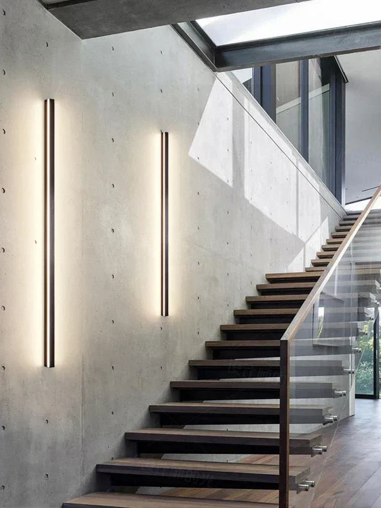 NeroEdge SleekLine Applique LED Impermeabile – Lampada da Esterno Moderna in Nero