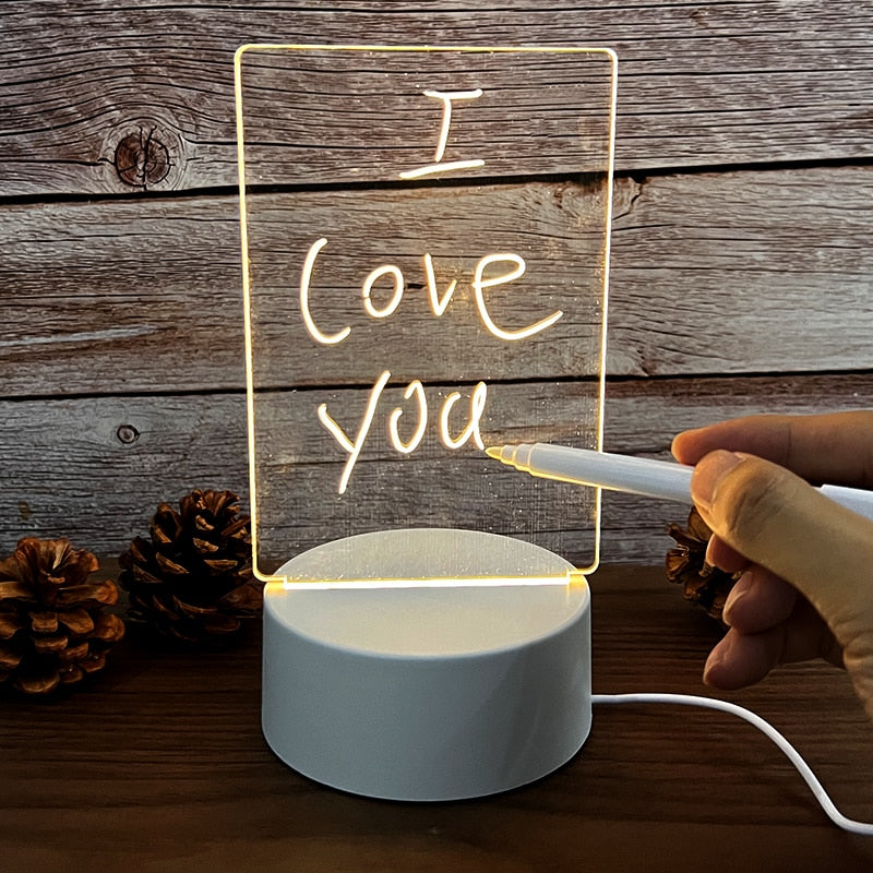Lavagna Illuminata in Acrilico con Alimentazione USB