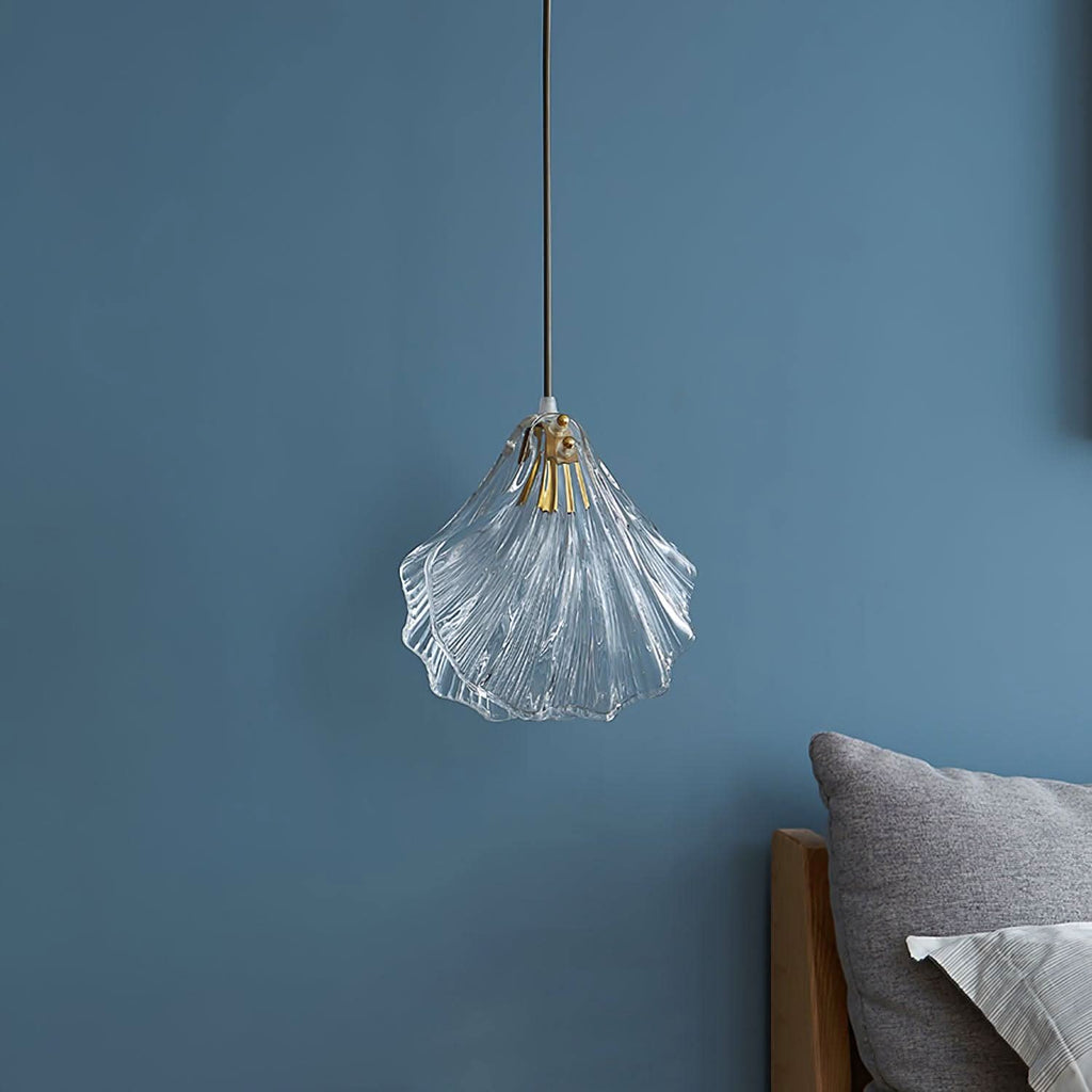 Mini Lampada a Sospensione a Conchiglia – Design Costiero in Vetro