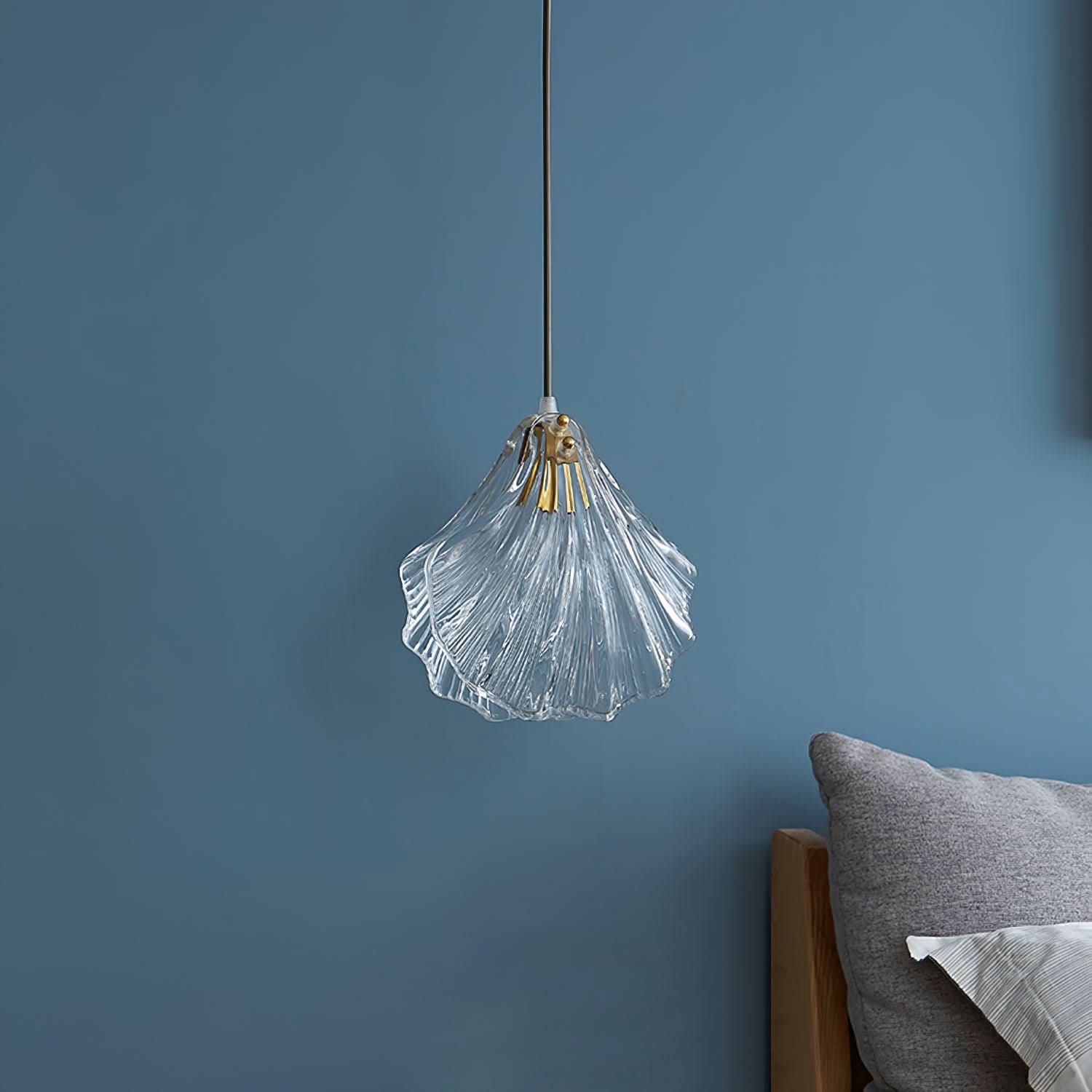 Mini Lampada a Sospensione a Conchiglia – Design Costiero in Vetro