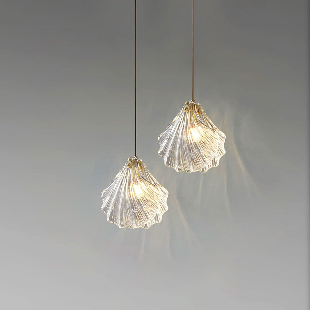Mini Lampada a Sospensione a Conchiglia – Design Costiero in Vetro