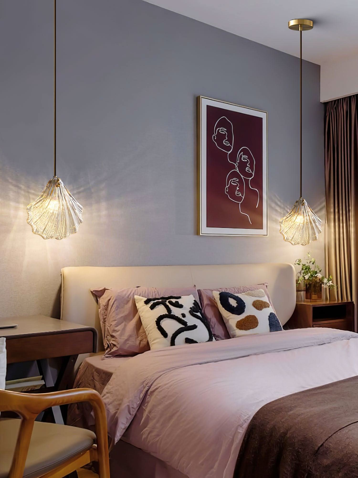 Mini Lampada a Sospensione a Conchiglia – Design Costiero in Vetro