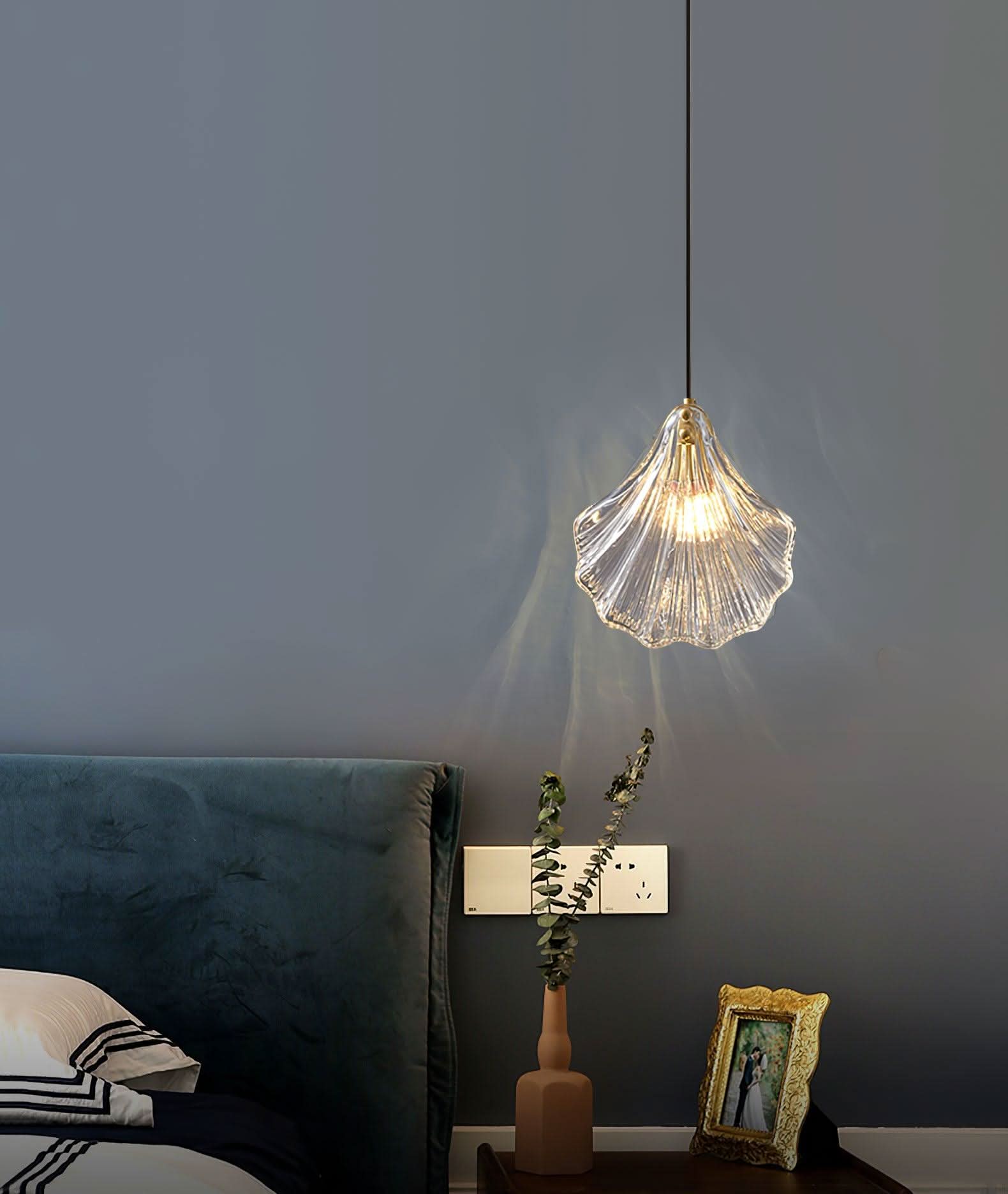 Mini Lampada a Sospensione a Conchiglia – Design Costiero in Vetro