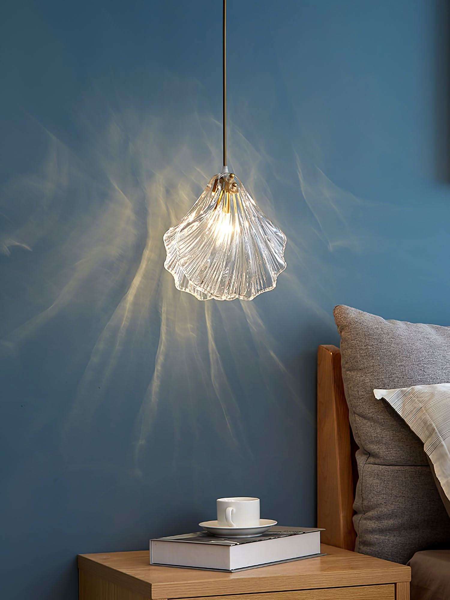 Mini Lampada a Sospensione a Conchiglia – Design Costiero in Vetro