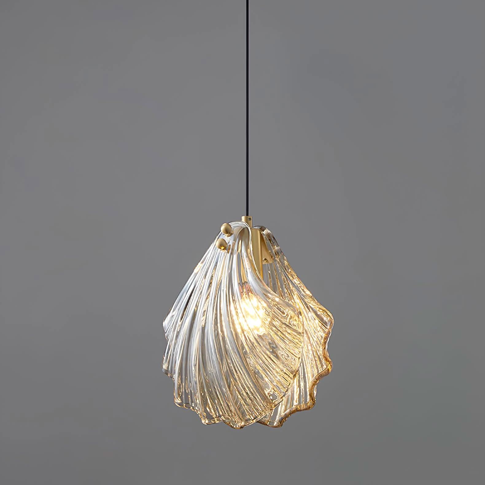 Mini Lampada a Sospensione a Conchiglia – Design Costiero in Vetro
