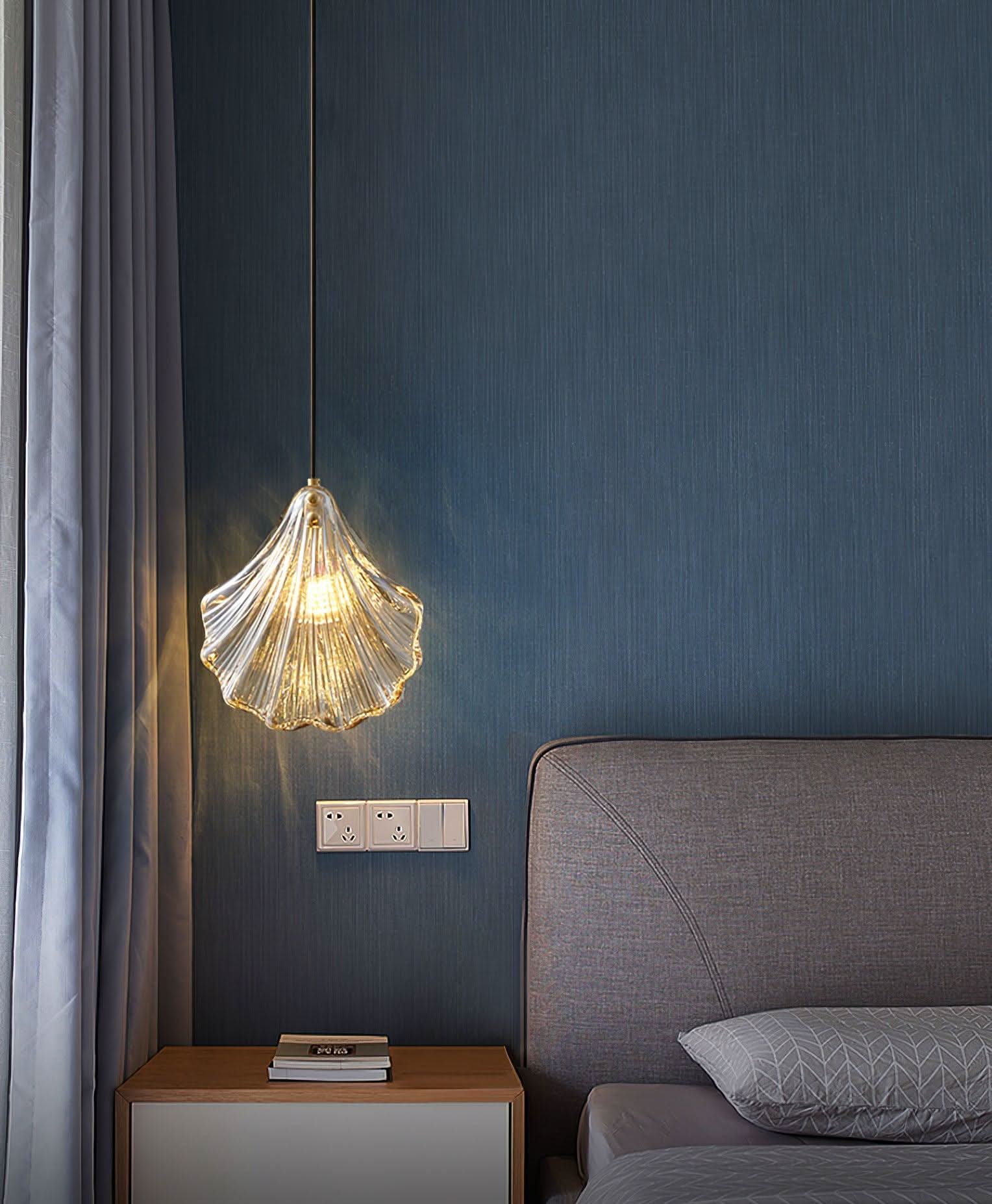 Mini Lampada a Sospensione a Conchiglia – Design Costiero in Vetro