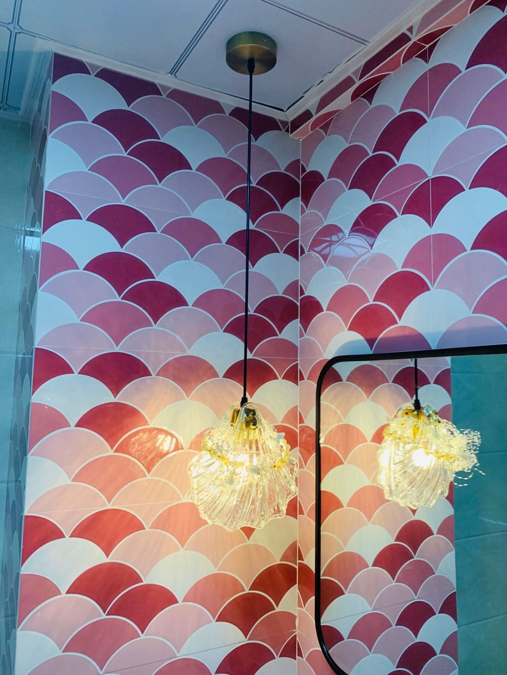 Mini Lampada a Sospensione a Conchiglia – Design Costiero in Vetro