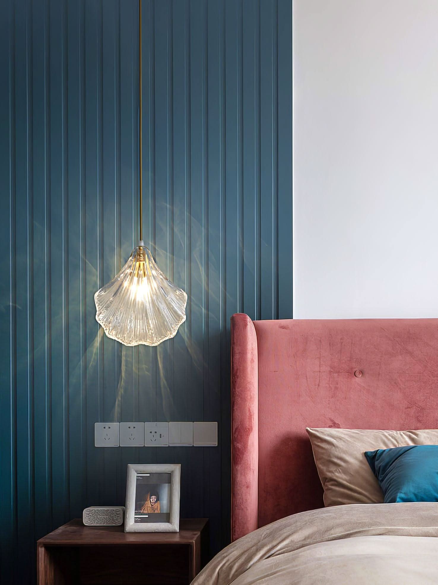 Mini Lampada a Sospensione a Conchiglia – Design Costiero in Vetro