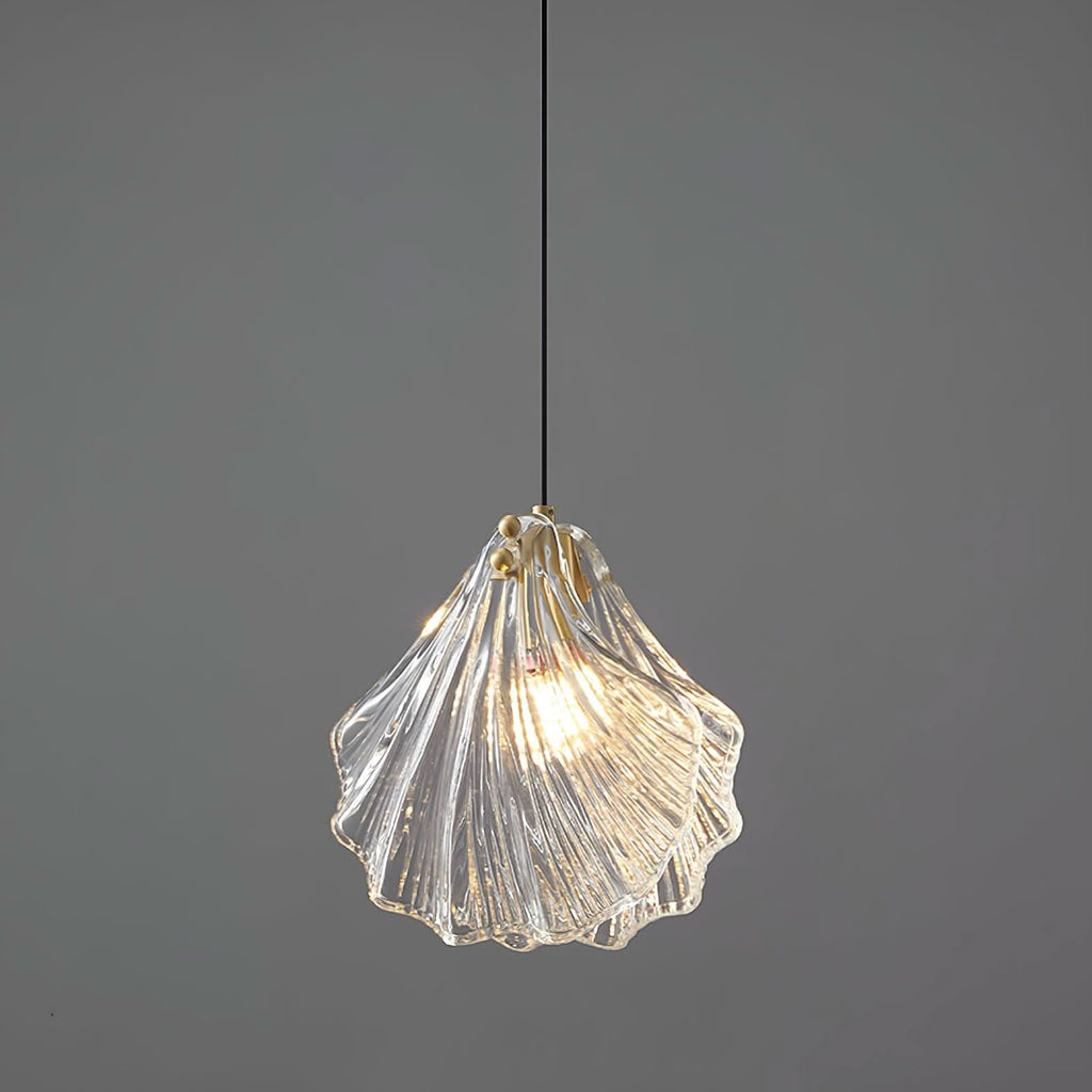 Mini Lampada a Sospensione a Conchiglia – Design Costiero in Vetro