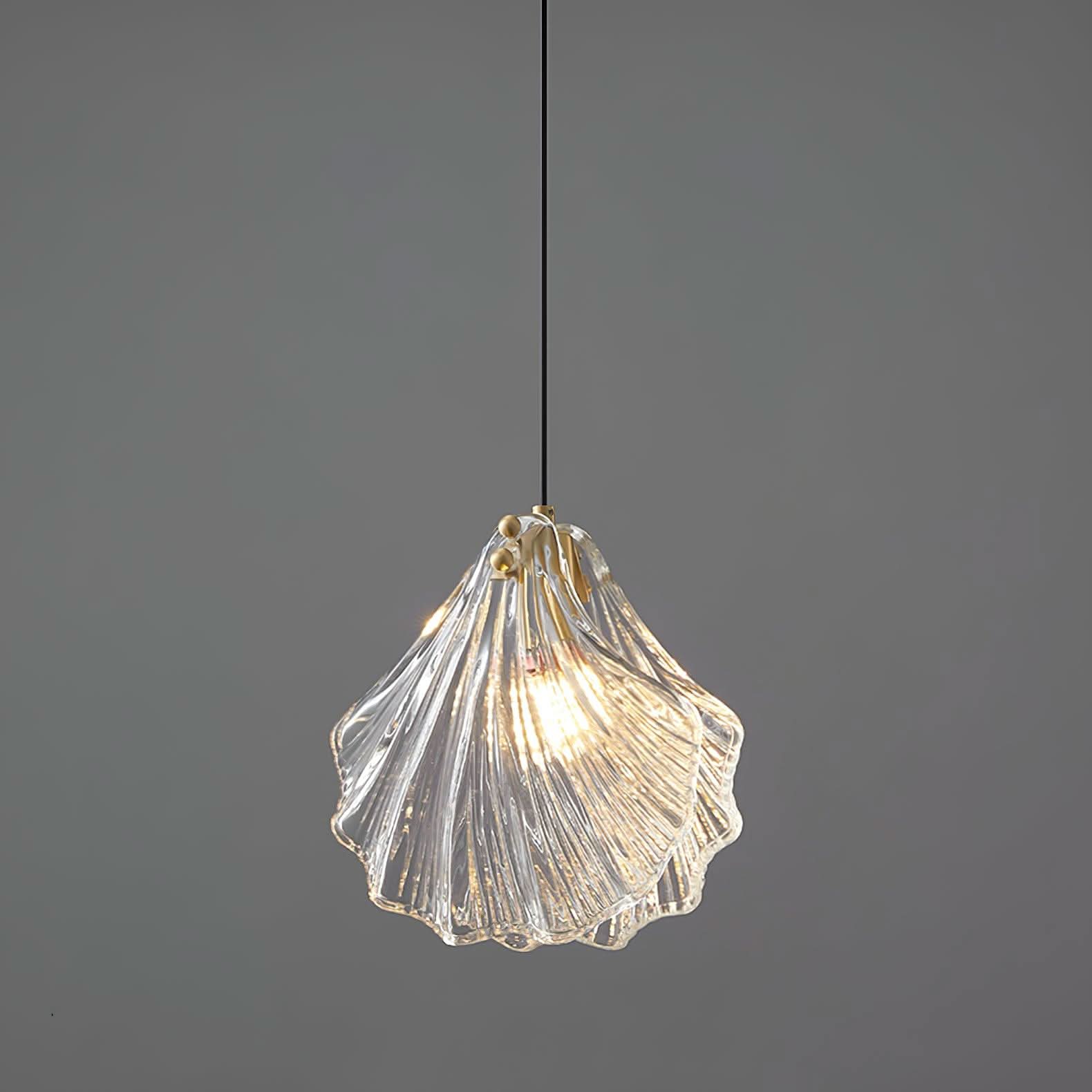 Mini Lampada a Sospensione a Conchiglia – Design Costiero in Vetro