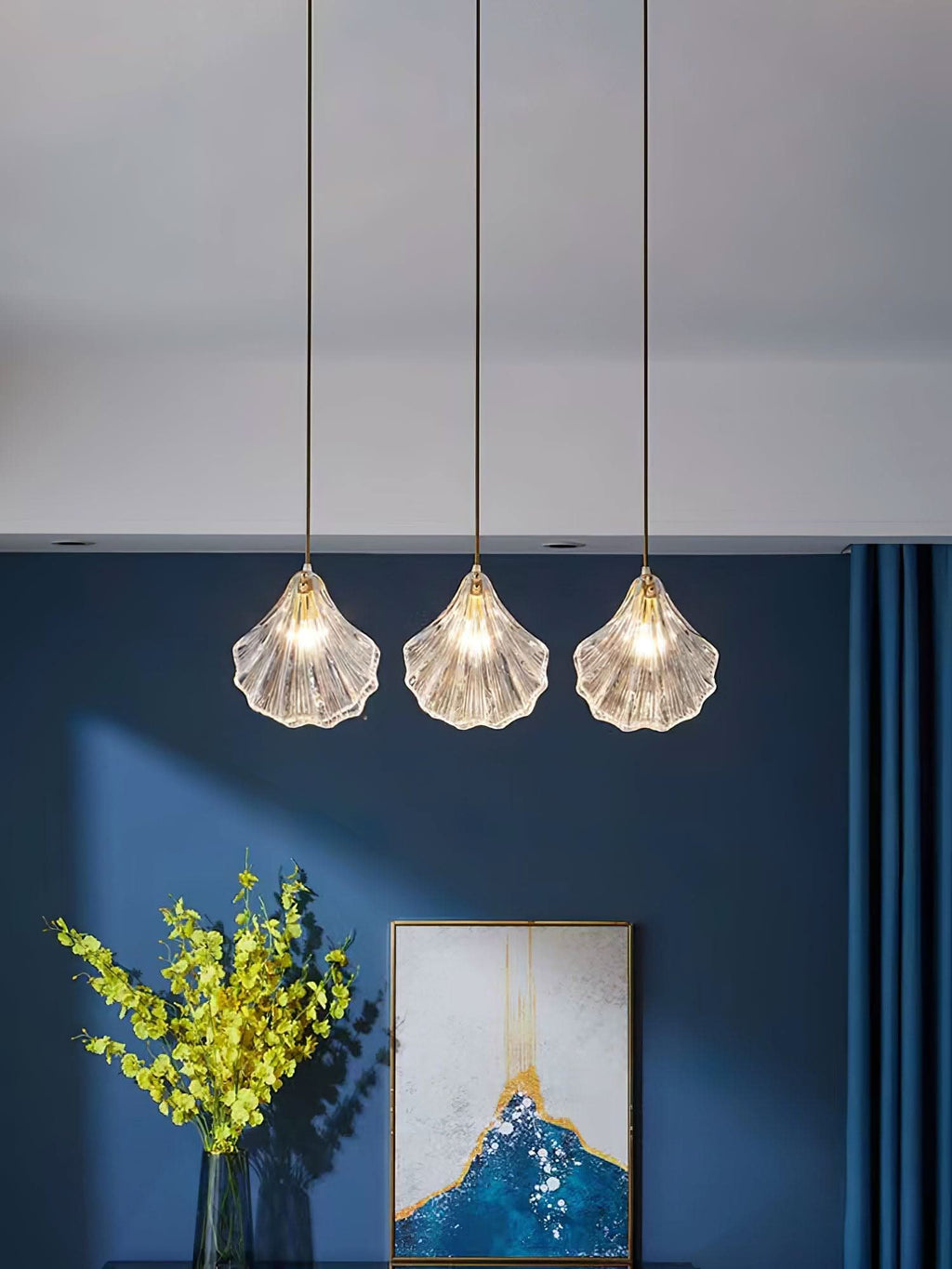 Mini Lampada a Sospensione a Conchiglia – Design Costiero in Vetro