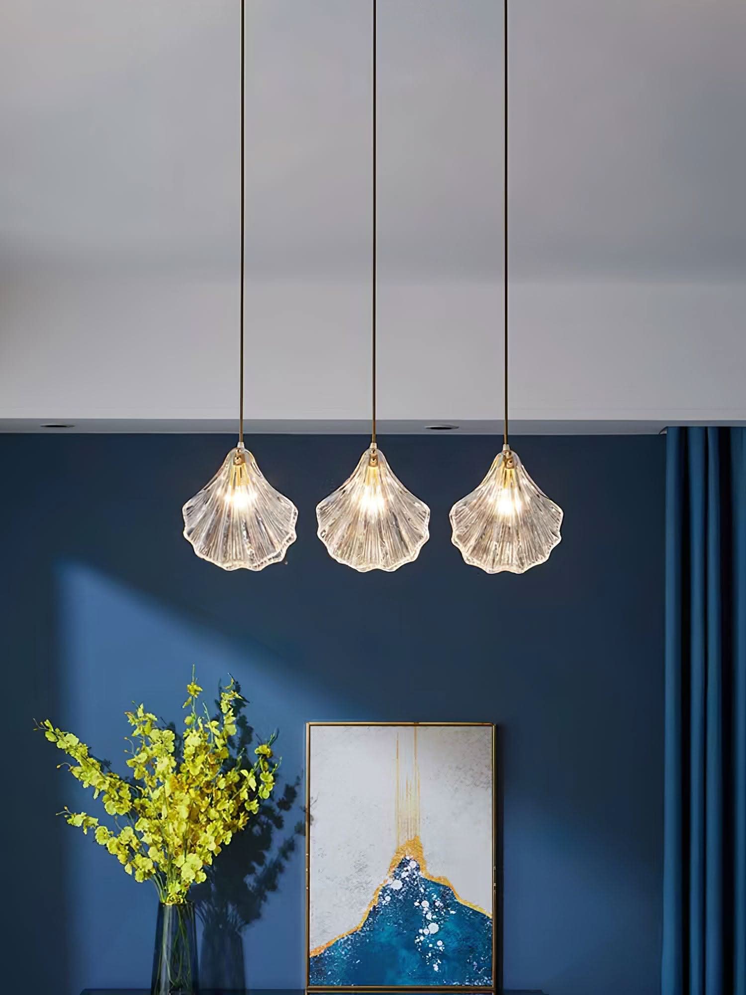 Mini Lampada a Sospensione a Conchiglia – Design Costiero in Vetro