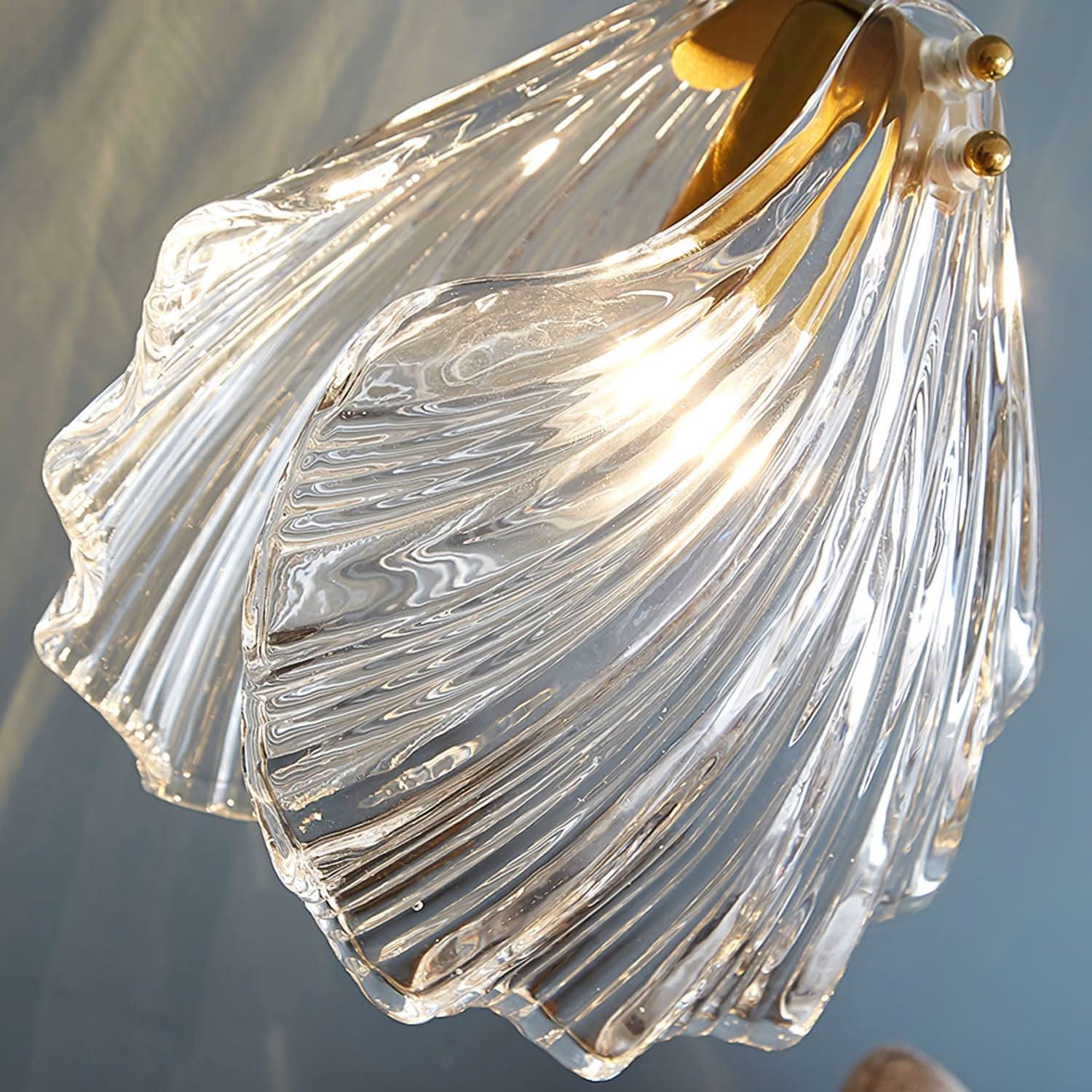 Mini Lampada a Sospensione a Conchiglia – Design Costiero in Vetro
