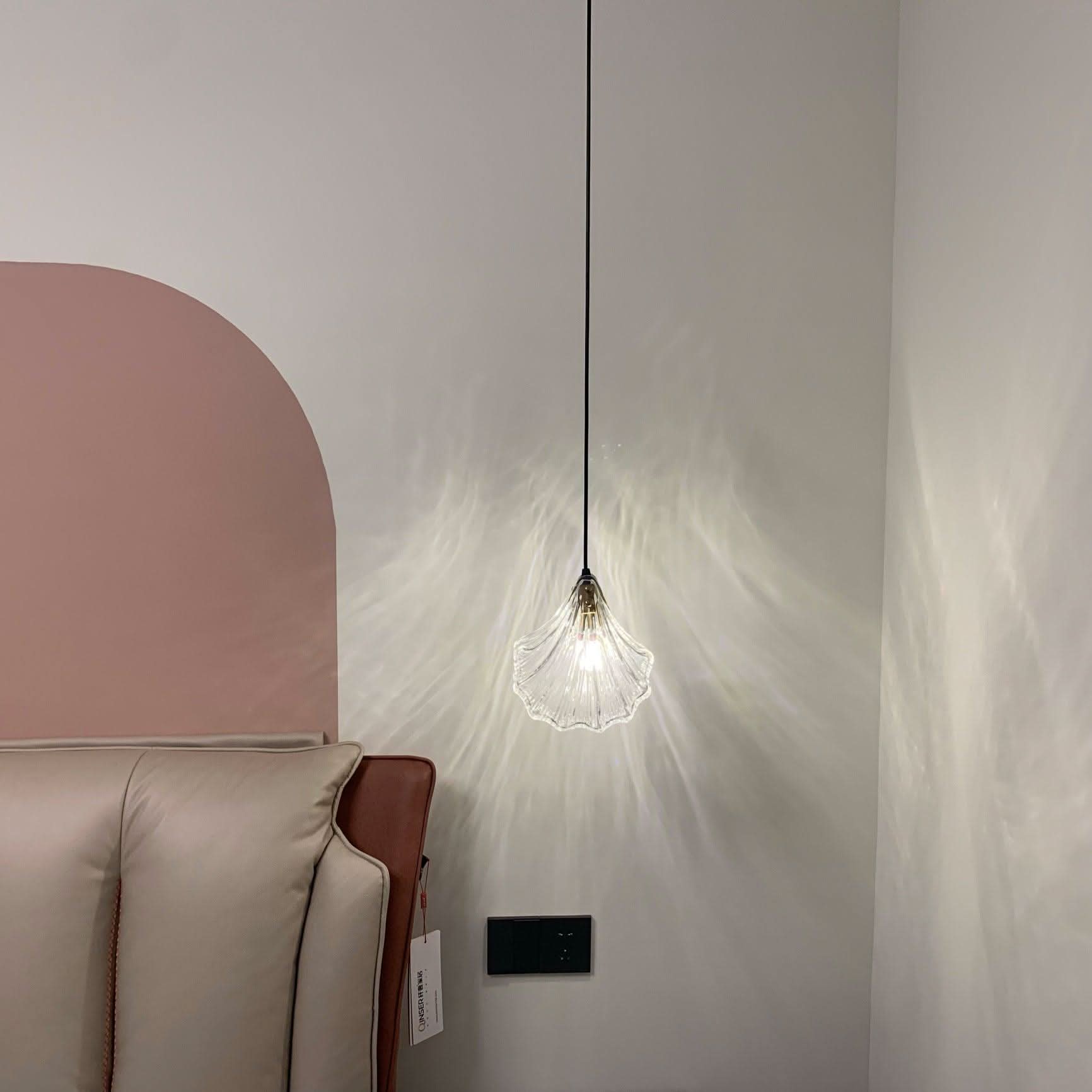 Mini Lampada a Sospensione a Conchiglia – Design Costiero in Vetro