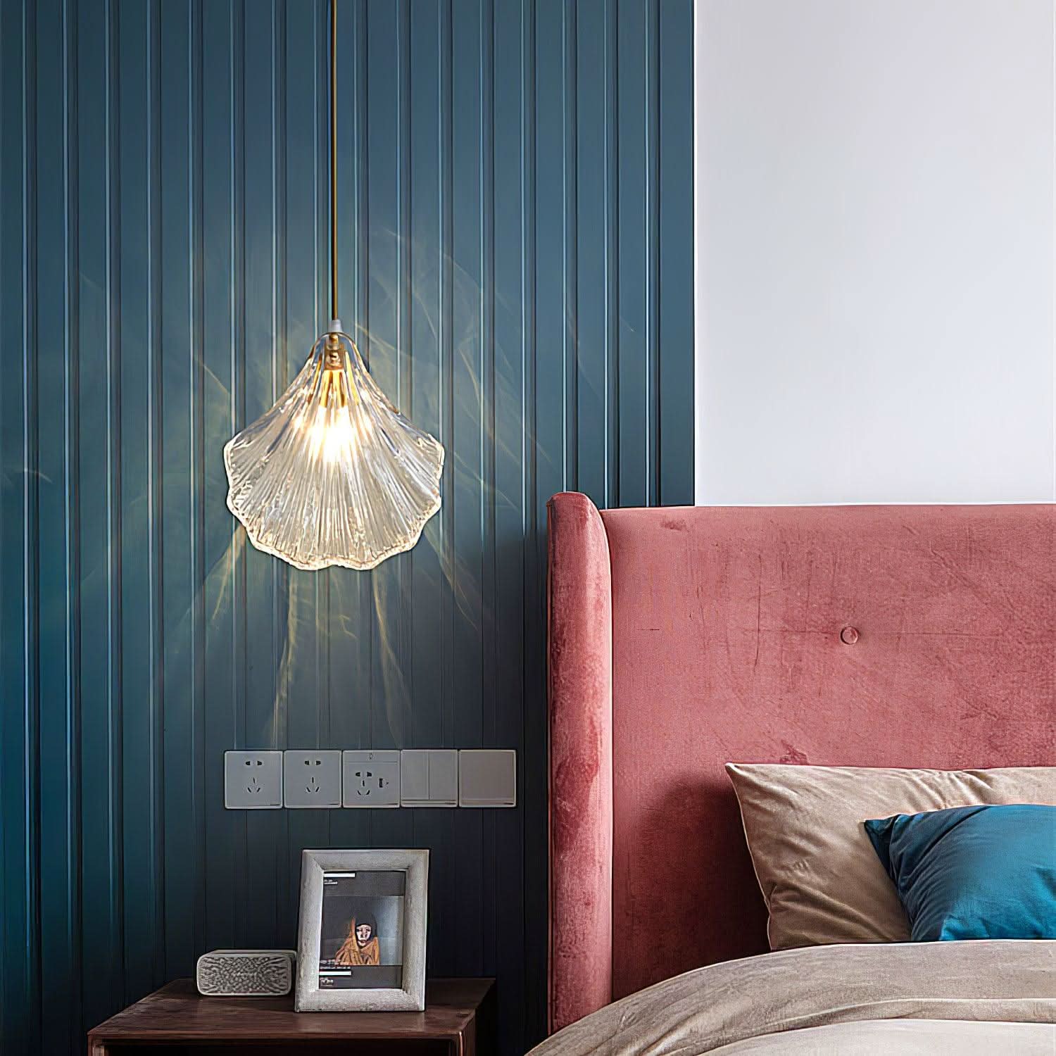 Mini Lampada a Sospensione a Conchiglia – Design Costiero in Vetro