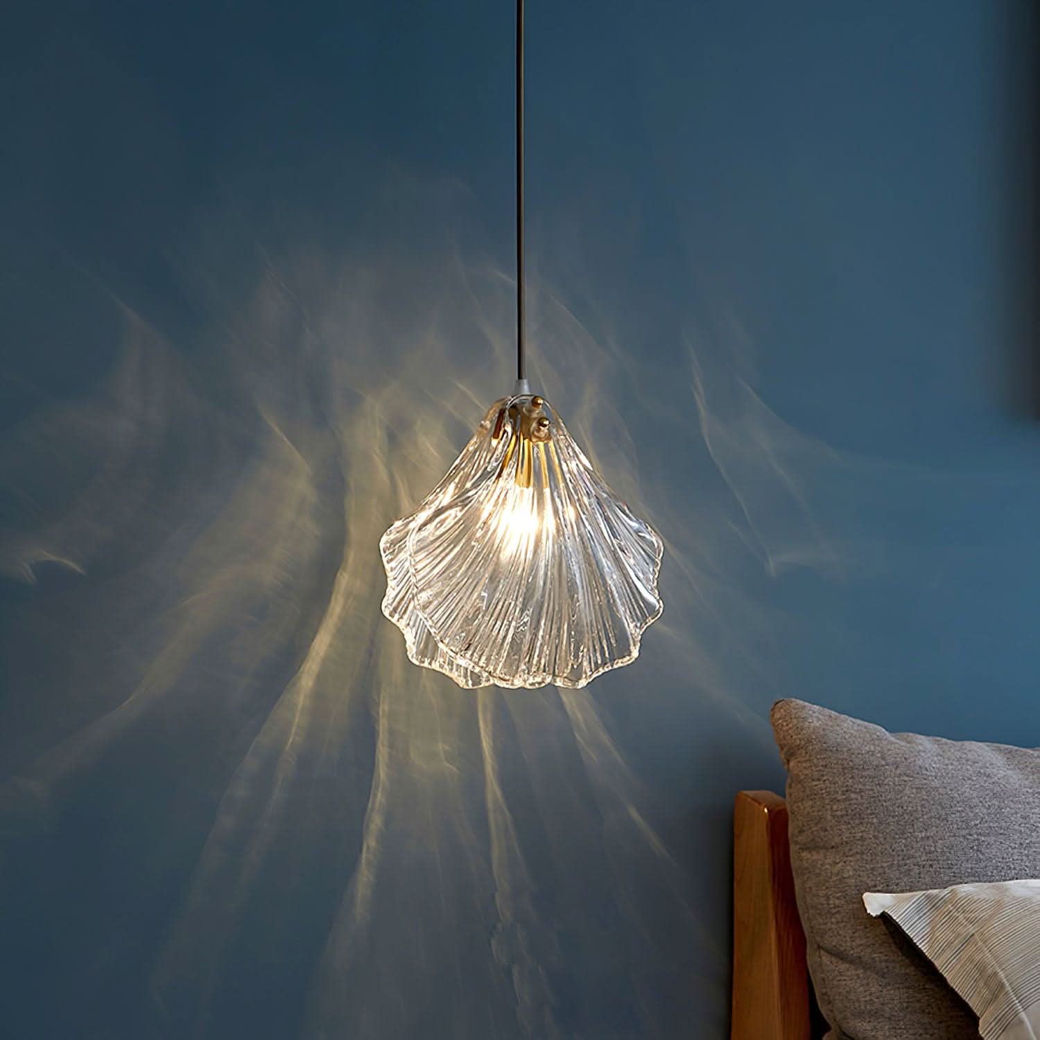 Mini Lampada a Sospensione a Conchiglia – Design Costiero in Vetro