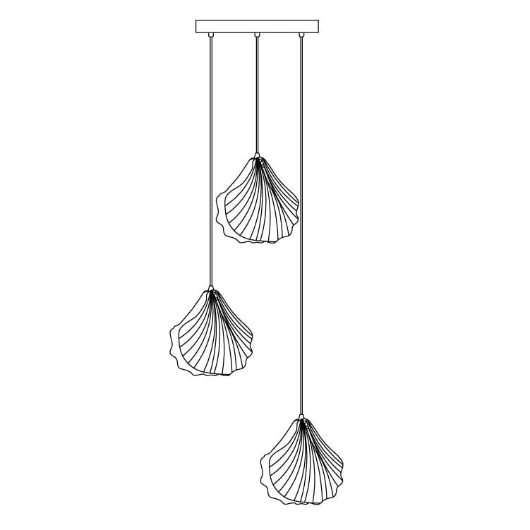 Mini Lampada a Sospensione a Conchiglia – Design Costiero in Vetro