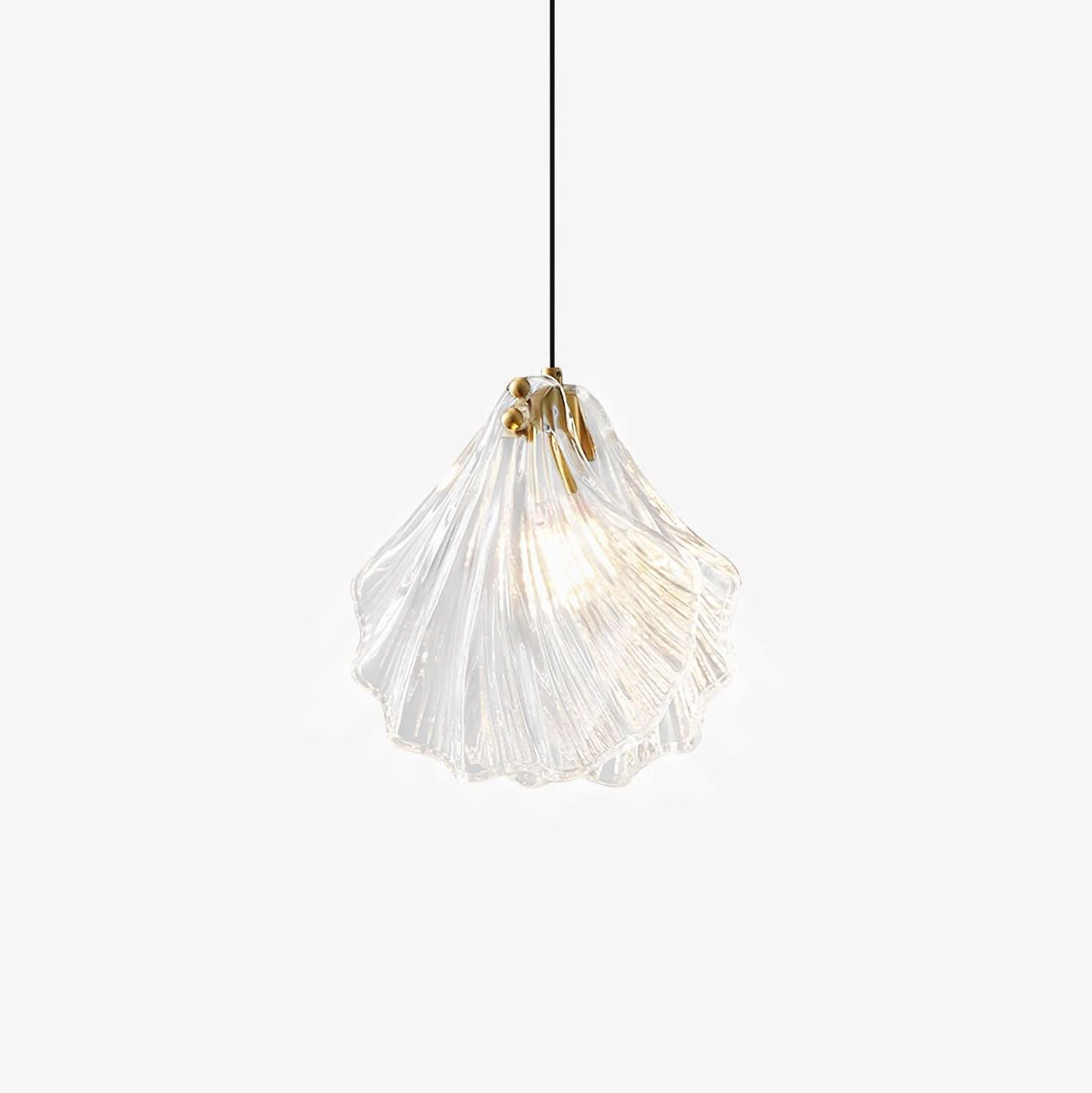 Mini Lampada a Sospensione a Conchiglia – Design Costiero in Vetro