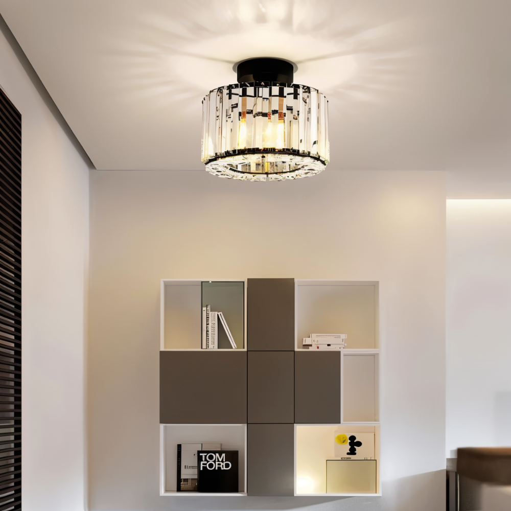 LustraVine – Lampada a soffitto in cristallo con design rotondo moderno