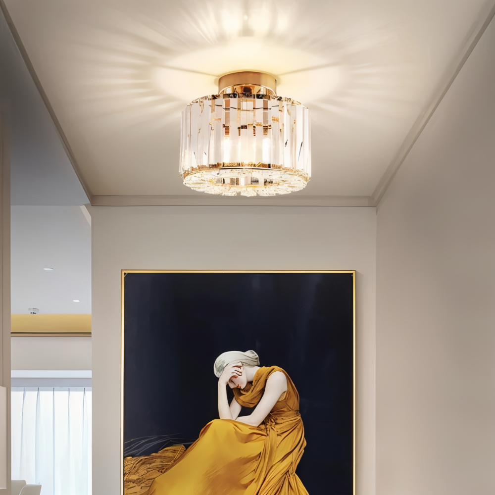 LustraVine – Lampada a soffitto in cristallo con design rotondo moderno